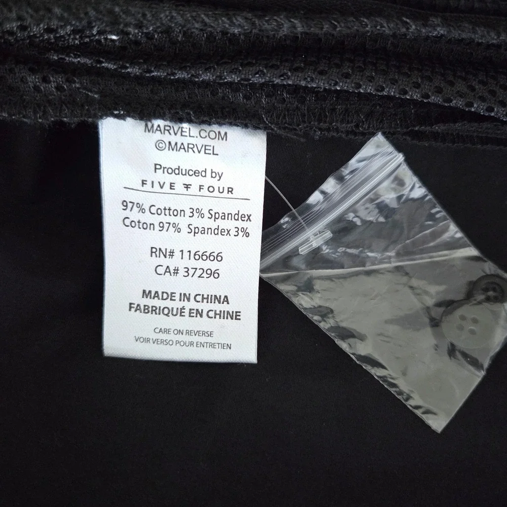 Marvel Avengers x Five Four Black Zip Front Shirt Lightweight Jacket Sz XL
